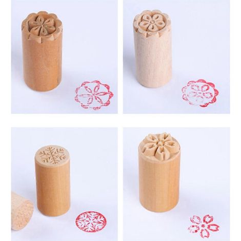Ensemble de 5 moules à gâteaux en bois, tampons à dessert, motif lune chinoise traditionnelle, outils de décoration pour la pâtisserie et la fête de la mi-automne (1/4)