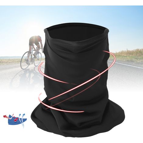 Masque anti-UV pour cycliste, cache-cou léger avec attaches réglables pour vélo électrique et VTT (noir)