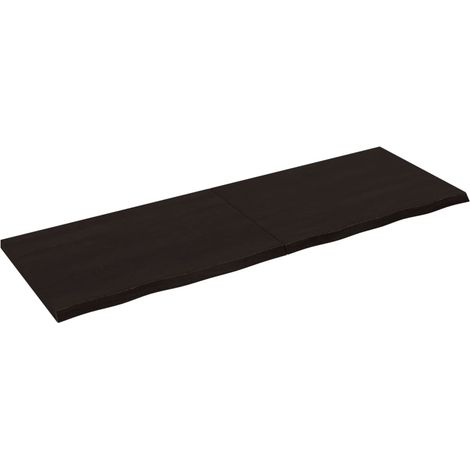 Dessus de table-Plateau de Table de Remplacement marron foncé bois chêne massif traité 225450 (1/5)