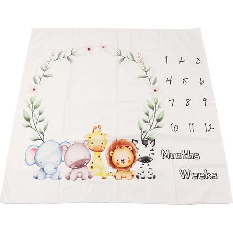Couverture mensuelle bébé avec guirlande innovante, fond photo nouveau-né décoratif pour accessoires de photographie (1/5)