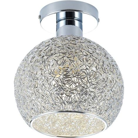 Plafonnier aluminium mini plafonnier pour vestiaire, couloir et salon (diamètre plafonnier : 15cm) - RW (1/5)