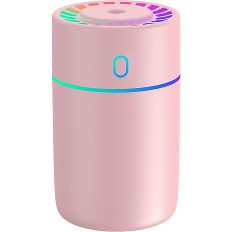 Humidificateur 230ml portable, lumière colorée, double mode. Pour voiture, bureau, maison, chambre. Rose. (1/5)