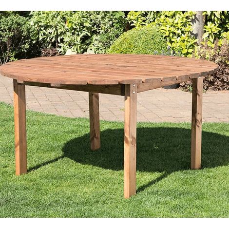 Charles Taylor Wooden Medium Round Garden Dining Table 6 Seater (1/2)