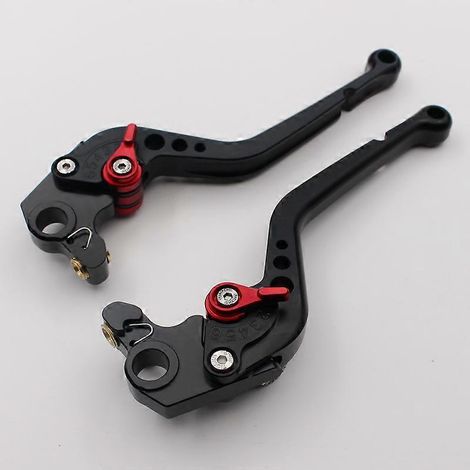 Convient aux motos Ducati 796MONSTER Pièces modifiées Poignée de levier de frein, d'embrayage et de klaxon en alliage d'aluminium (noir à poignée longue) (1/5)