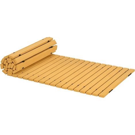 Allée chemin de jardin en lattes de bois enroulable - bois massif de pin 185 x 60 cm (1/5)