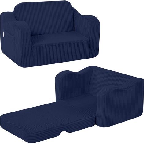 Cord Canapé pour enfant, fauteuil de relaxation pour bébé, mini canapé pour coin douillet, chambre d'enfant, canapé pliable pour garçons et filles de 1 à 3 ans, bleu (1/5)