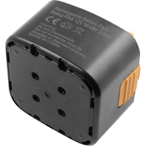 Batterie 12V Ni-MH - AVIZAR - EY9200B - 3000mAh - Compatible Outils Panasonic - Noir/Orange