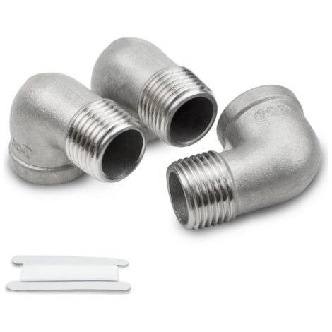3 Pcs 90 degree 1/2 "femelle à 1/2" mâle BSP en acier inoxydable 304 raccord coudé raccord pour la conversion de connexion de tuyau (1/4)