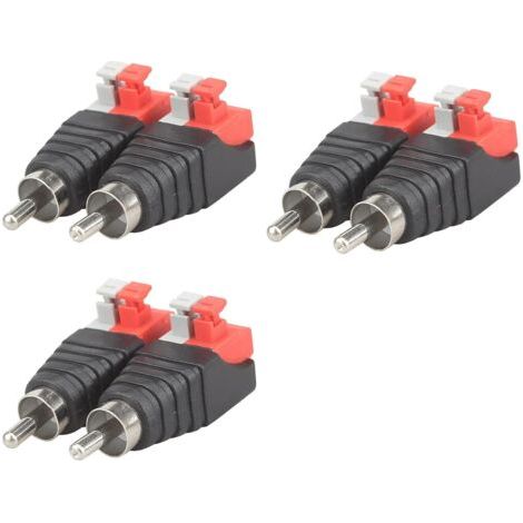 Adaptateur RCA mâle à ressort pour haut-parleur audio – Connecteur sans soudure pour câbles audio-vidéo – Installation facile avec tournevis