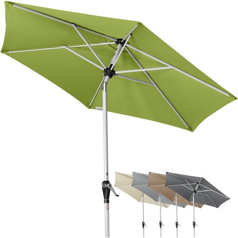Parasol Active Auto Tilt Ø 210 cm Manivelle avec inclinaison automatique, pliable, protection UV SPF 50+, polyester résistant aux intempéries, armature en acier robuste couleur argent (1/5)