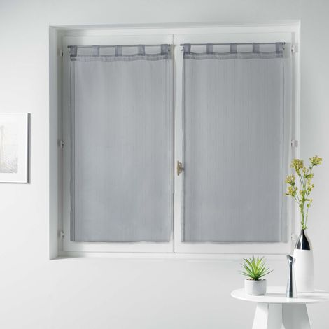 Paire de Voile raye Horizon 60 x 160 cm gris