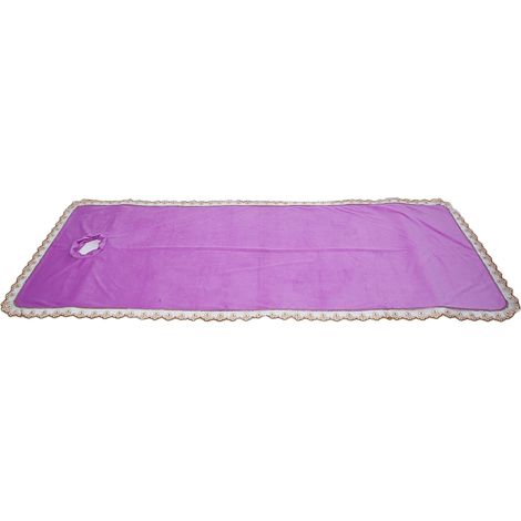 Lot de 1 housse de table de massage professionnelle avec trou, pour spa et institut de beauté, couleur violette, drap réutilisable pour lit de soin esthétique (1/5)