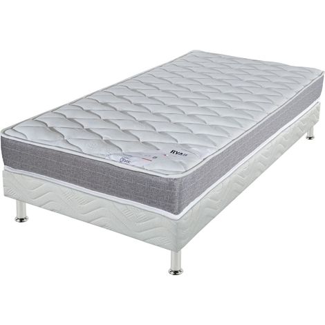 Matelas Ryad + sommier tapissier Omega - 80x190 - Ressorts - Hauteur 21 cm (1/5)