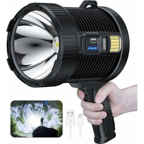 Rapanda – Projecteur portatif rechargeable 100000 lumens – 6 modes d'éclairage – Étanchéité IPX5 – Batterie 9600mAh pour usage extérieur (1/4)