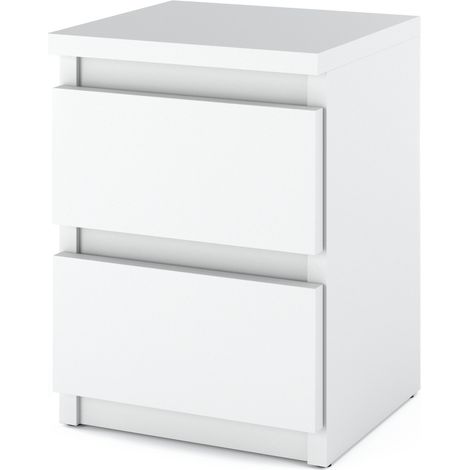 Mesita de noche blanca de 30 cm, 2S, Nakastlik, muebles de dormitorio tipo loft.