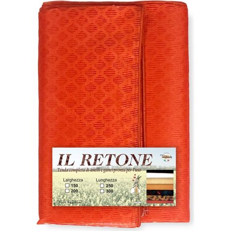 TENDA rete ZANZARIERA a ROMBO da esterno piombata in 8 misure diverse unito ARANCIO Cm. 200 x 250