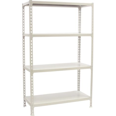 SimonRack Étagère Rangement, 1500x800x300 mm, 4 Niveaux, 180 kg Capacité de Charge et Point de Flexion, Métal , Étagère Garage, Blanc - Simonclick (1/5)