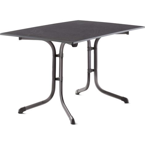 Klapptisch mit Platte 120x80 cm Boulevard Table Pliante avec Plateau vivodur/Structure en Acier Gris Fer et Ardoise 120 x 80 cm, Plusieurs matériaux, Eisengrau/Schiefer Anthrazit (1/5)