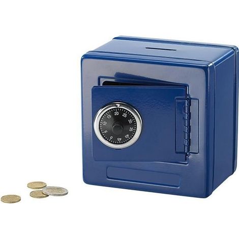 Tirelire - Non spécifié - Coffre-fort en métal - Bleu - Combinaison à chiffres - Pour enfants
