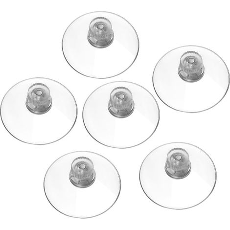 de 6 ventouses transparentes en PVC avec écrou métallique
