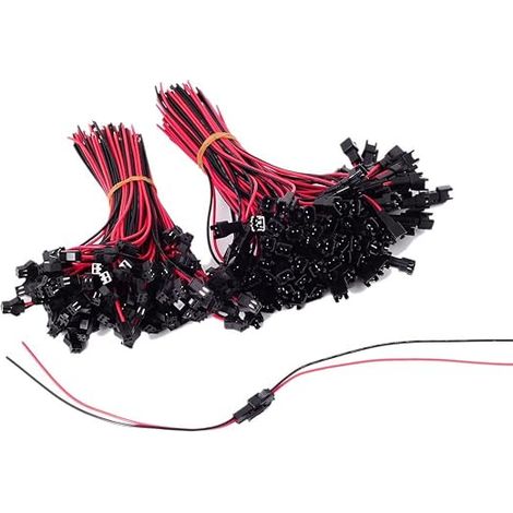 22 AWG JST SM JST Connecteur 2 Pin Adaptateur de Connecteur Mâle et Femelle avec Câble Électrique de 150 mm pour LED Light, pour bande lumineuse LED SM-2P (1/4)