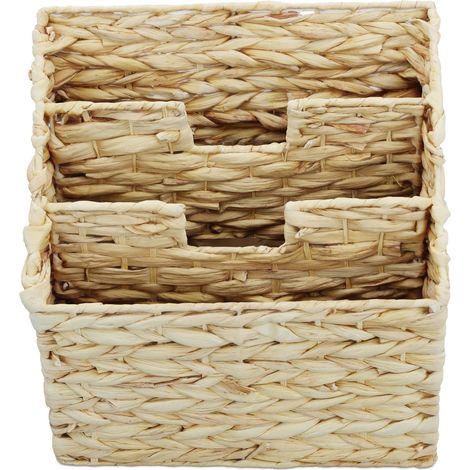 Portariviste a 3 compartimenti moderno porta-letture design naturale 40 x 30 x 30 cm in eichhornia beige 130016573