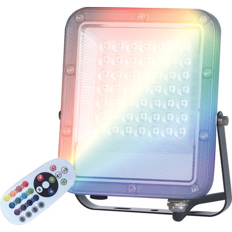 LED-Projektor "Kintore" mit Fernbedienung (30W RGB+1800K) IP65 167x140x26mm schwarze Farbe (1/5)