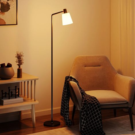 Lampada da Terra LED con Testa Girevole a 350°, Regolazione Temperatura del Colore 3000K/4000K/6500K, Nero