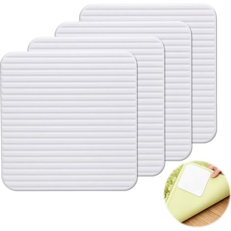 4PCS Rug Grippers, Anti Derapant Tapis, Tapis Antidérapant, Anti Glisse Tapis, sous Tapis Antidérapant Réutilisable pour Parquet, Carrelage et Sol Stratifié (1/5)