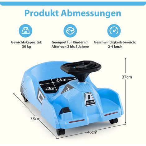 Elektrisches 12V-Kinder-Go-Kart mit Fernbedienung und abnehmbarem Wischmopp