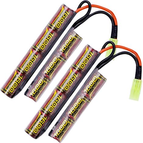 8,4V 1600mAh Batterie NiMH Batterie avec Mini Tamiya Connecteur, Pistolet Rifle, Nunchuck Batterie, 2PCS (1/5)