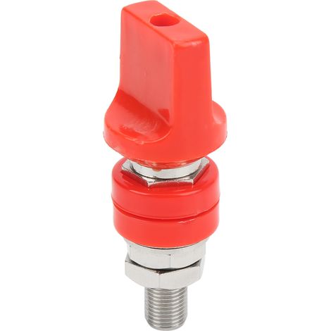 Borne de raccordement à vis M10, 100 A, pour fiche banane 4 mm, rouge (1/5)