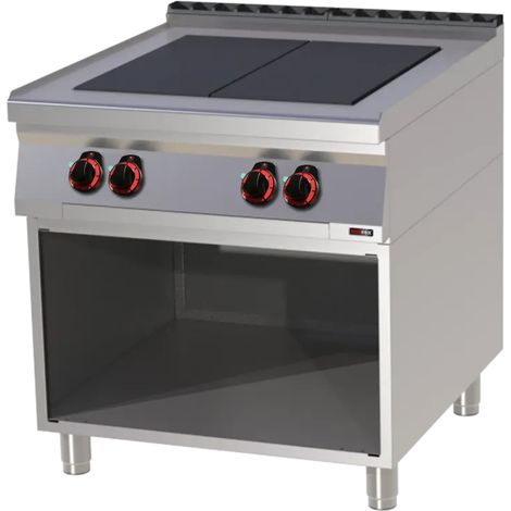 Fourneau électrique 4x feu avec soubassement 400 V REDFOX - SPL 90/80 E - REDFOX