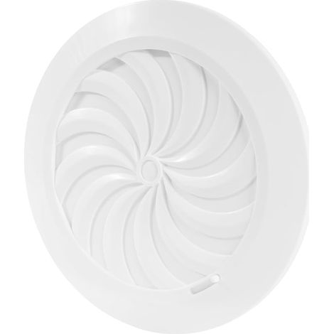 Rejilla de ventilación redonda Repa Market de 100 mm – Plástico blanco con mosquitera – Rejilla de extracción de aire para baño, cocina y garaje. (1/5)