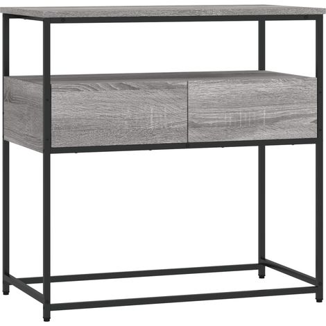 Meuble d'entrée table console design élégant avec tiroirs 75 x 40 x 75 cm bois d'ingénierie gris DEC032248 (1/5)