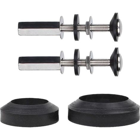Lot de 2 boulons de réservoir de Toilettes à Cuvette, boulons de Toilette Robustes antirouille avec écrous Longs, Double rondelles en Caoutchouc pour boulons de réservoir de Toilettes et vis Avec deux (1/5)