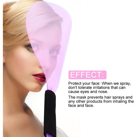 Protection Faciale pour Coiffure - Accessoire Universel Salon contre les Cheveux et Laque (Rose) (1/2)