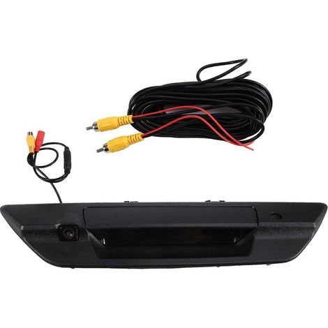 Manija de portón trasero con cerradura y cámara de visión trasera para camioneta Toyota Hilux Revo 2015-2021, color negro. (1/5)