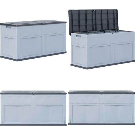 Garten-Aufbewahrungsbox 320 L Grau Schwarz - Gartenbox - Aufbewahrungsbox - Gartenschuppen - Outdoor Box - Lagerschrank - Home & Living (1/5)