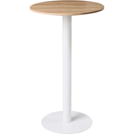 Bar Table MORELLA Light Brown/ White 60 cm 60 cm