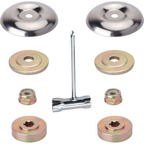 Kit Fixation Écrou Lame Débroussailleuse 9 Pièces Métal pour Tondeuse à Gazon (1/4)