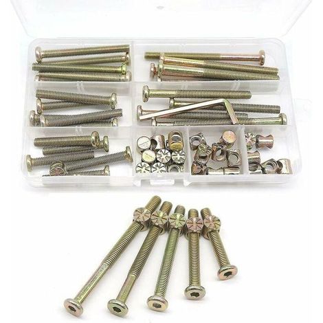 Kit Vis de Lit de Bébé 25-Set - Différentes Tailles M6x40mm/50mm/60mm/70mm/80mm (1/4)