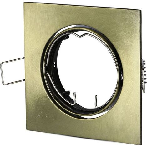 Portalámparas LED empotrable cuadrado V-TAC GU10 y GU5.3 (MR16) color dorado ajustable (1/5)