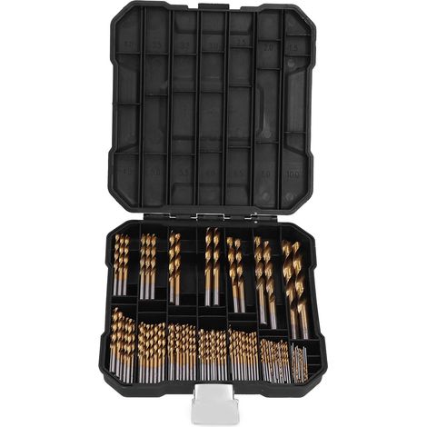 99Pcs Forets HSS TiN 1.5‑10mm 14 tailles, coffret de rangement (1/5)