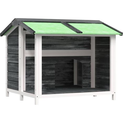 Chenil gris 96x87x80,5 cm bois de pin solide