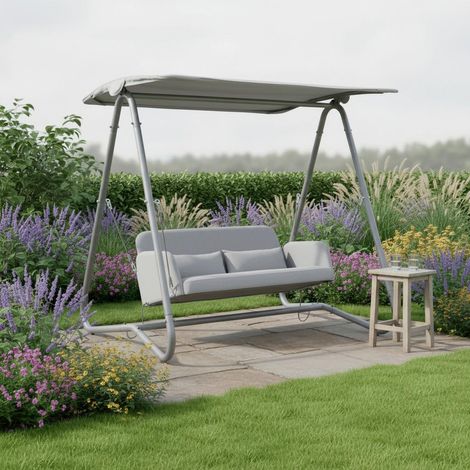 Mömax Hollywoodschaukel Ilva Blu Grau Outdoorstoff/Metall (1/5)