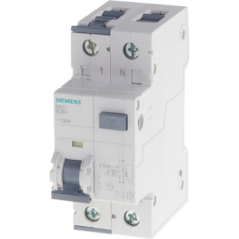 Disjoncteur différentiel 2P 16A C 0,03A type AC 6kA 5SU1356-1KK16
