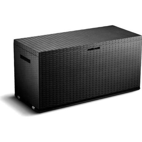 TOOD Malle / coffre de rangement en résine - 350 L - 120 x 52 x 60 cm - Gris anthracite