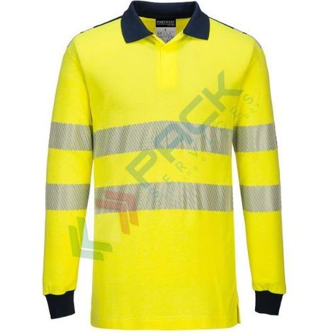 Polo ad alta visibilità ignifugo Colore: Giallo/marine Taglia XL - Portwest (1/2)