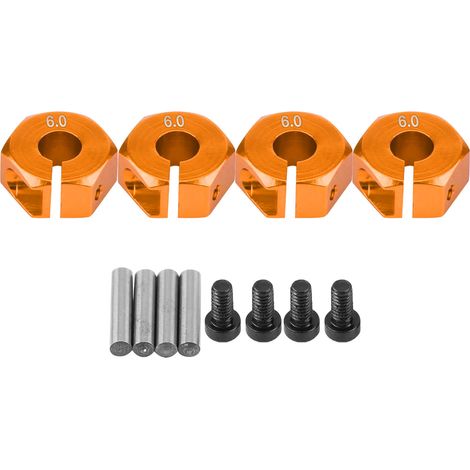 12mm adaptateur hexagonal universel roue moyeu pour HSP Sakura 1/10 RC voiture (6mm, orange doré) (1/5)